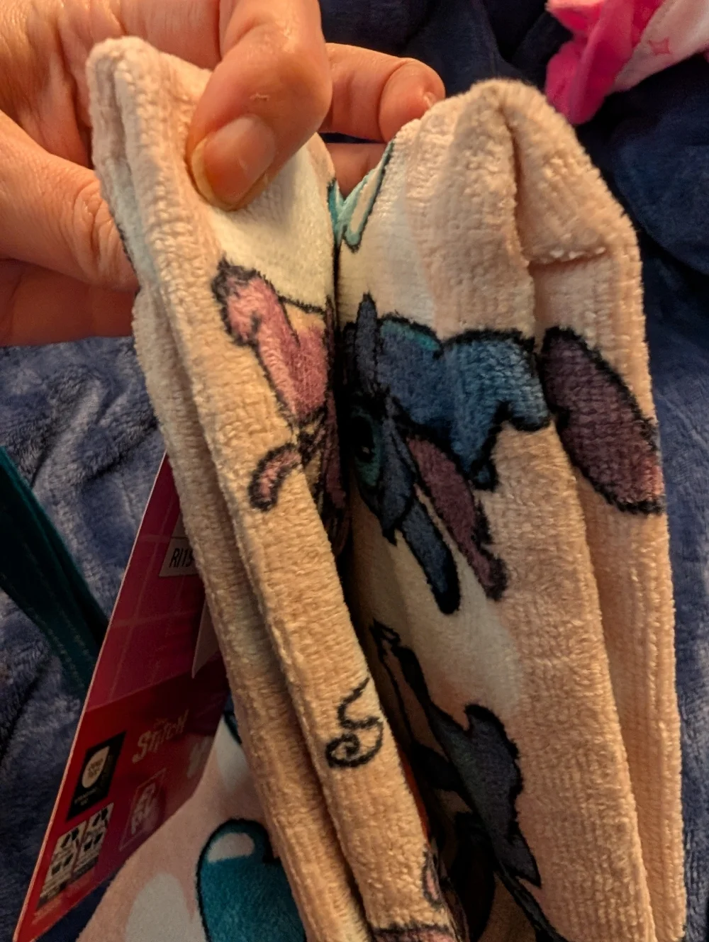 Disney Pink and Blue Stitch & Angel Hand Towels